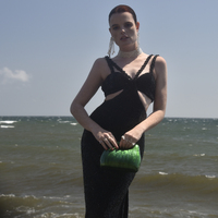 Elka Artsy Resin Clutch (Emerald Green)