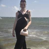 Elka Artsy Resin Clutch (Nude Shimmer)