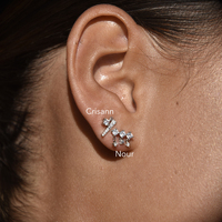 Nour Fine Diamante Blind Earrings (Silver)