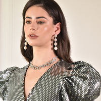 Esmerelda Luxury Baroque Pearl Earrings - Silver