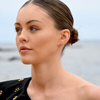 Aries Artisan Zirconia Pavé Stud Earrings (Gold)