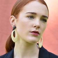 Elda Beige Love Geometric Drop Earrings (my ears are pierced)