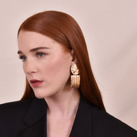 Yolanthe Vintage Coin Drop Earrings (for pierced ears)