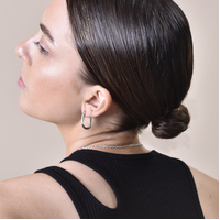 Abel Minimalist U Huggie Earrings (Silver)