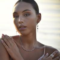 Georgina Art Deco Bralette Earrings (Silver)