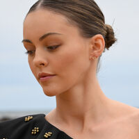 Cancer Artisan Zirconia Pavé Stud Earrings (Gold)