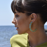 Jemila Chalcedony Gemstone Hoop Earrings