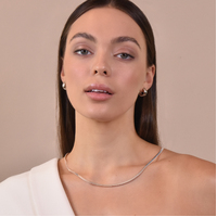 Arjean Solid Silver Wide Hoop Earrings