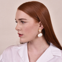 Mercy Shell Drop Earrings (my ears are pierced)