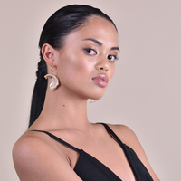 Camile Modern Shell Drop Earrings 