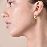 Gianni Croissant C Hoop Earrings (Gold Vermeil)