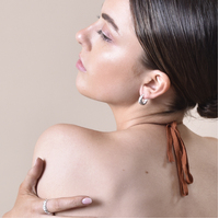 Gianni Croissant C Hoop Earrings (Silver)