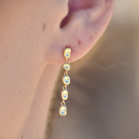 Aka Dainty Sculptural Pebble Drop Earrings (Gold Vermeil)