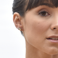 Dawn Dainty Moon Opal Stud Earrings