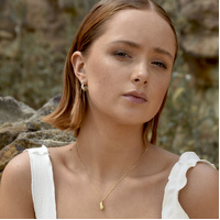 Noemie Dual Tone Bear Outlined Earrings