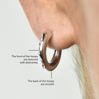 Briar Sculptural Sparkle Hoop Earrings (Silver)