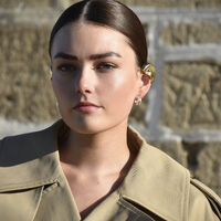 Hanako Sculpture Ear Cuff (Gold Pair)