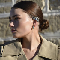 Hanako Sculpture Ear Cuff (Silver Pair)
