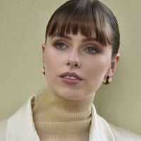 Lafayette Enamel Croissant C Hoop Earrings (Coffee)