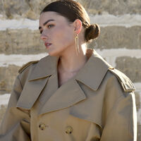 Stellar Drape Diamante Tassel Earrings (Gold)