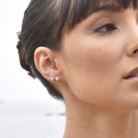 Aeliana Dainty Opal Stud Earrings (Silver)