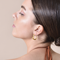 Nomad Fluid Sculpture Hoop Earrings (Gold Vermeil)
