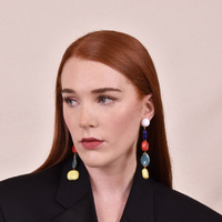 Claudette Color Drops Statement Earrings (for pierced ears)