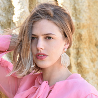 Claude Shimmering Golden Tassel Earrings