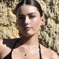 Delja Dainty Zircon Heart Huggie Earrings (Gold)