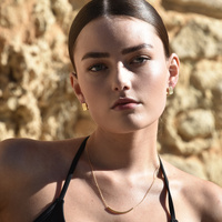 Zoie Artsy Cube Huggie Earrings (Gold)