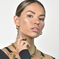 Abella Classic C Hoop Earrings (Gold)