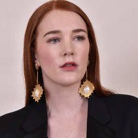 Florence Luxury 24K Gold Dangle Earrings Clear Quartz (my ears are pierced)