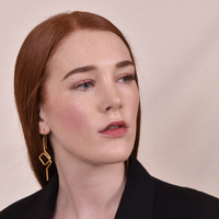 Hughette 24K Artisan Line Art Earrings