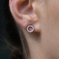 Kiss Hug Mismatched Stud Earrings (Silver)