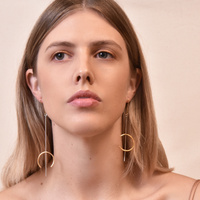 Helene Line Art Drop Earrings