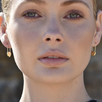 Lark Love Heart Padlock Drop Earrings (Gold Vermeil)