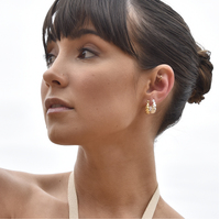 Davina Croissant Hoop Earrings (Silver)