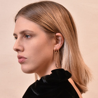 Daeja Modern Paper Clip Statement Earrings