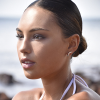 Gabrielle Pastel Diamante Climber Earrings (Blue)