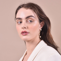 Ines Vintage Pearl Climber Earrings