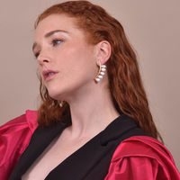Le Beauté 24K Pearl Curve Earrings