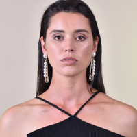 Lilou Pearl Pin Statement Earrings (my ears are pierced)