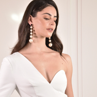 Daphne Oversized Pearl String Earrings