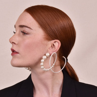 Eira Pearl Swirl Hoop Earrings