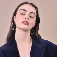 Eileen Platinum Line Art Earrings