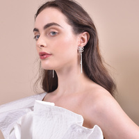 Everett Flower Tassel Clip-on Earrings