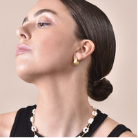 Olli Textured Sculpture Huggie Earrings (Gold Vermeil)