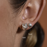 Suvi Artsy Rocky Stud Earrings (Silver)