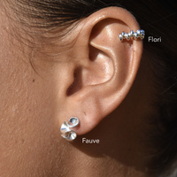 Fauve Artisan Sculptural Ruffle Earrings (Silver)