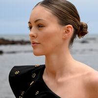 Sagittarius Artisan Zirconia Pavé Stud Earrings (Gold)